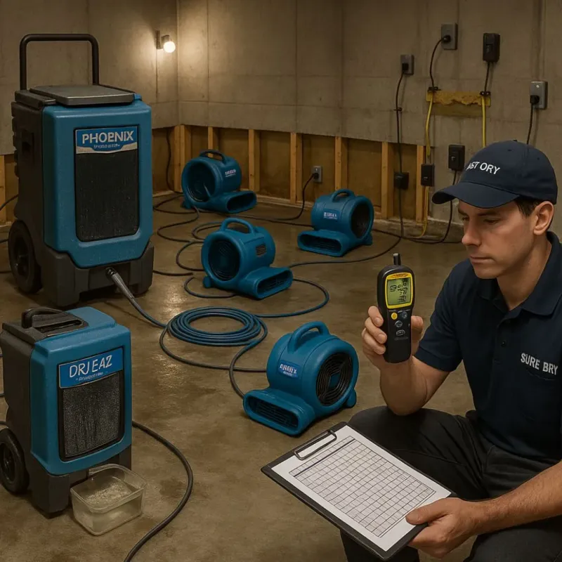 Structural Drying and Dehumidification process in Middlebourne, WV